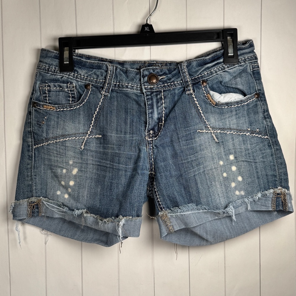 Apollo Jeans Embroidered Stitch Denim Shorts Summer Festival Boho size‎ 9